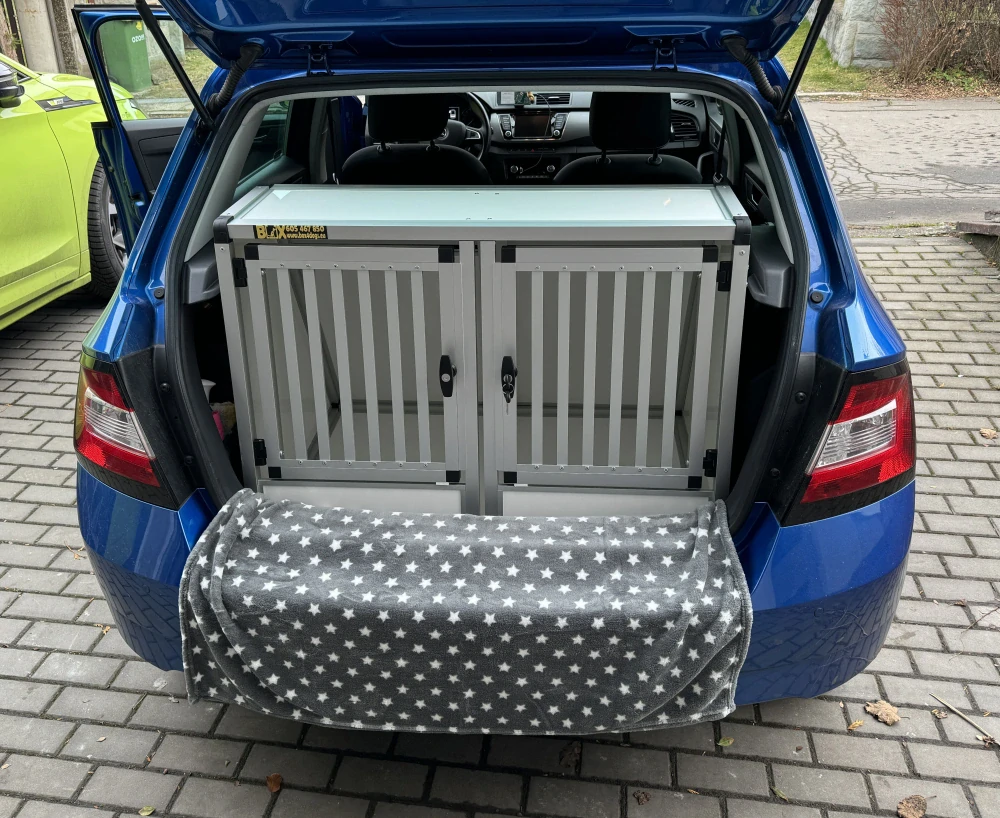 Box4Dogs přepravní klec do auta - Škoda Fabia 3 krátká