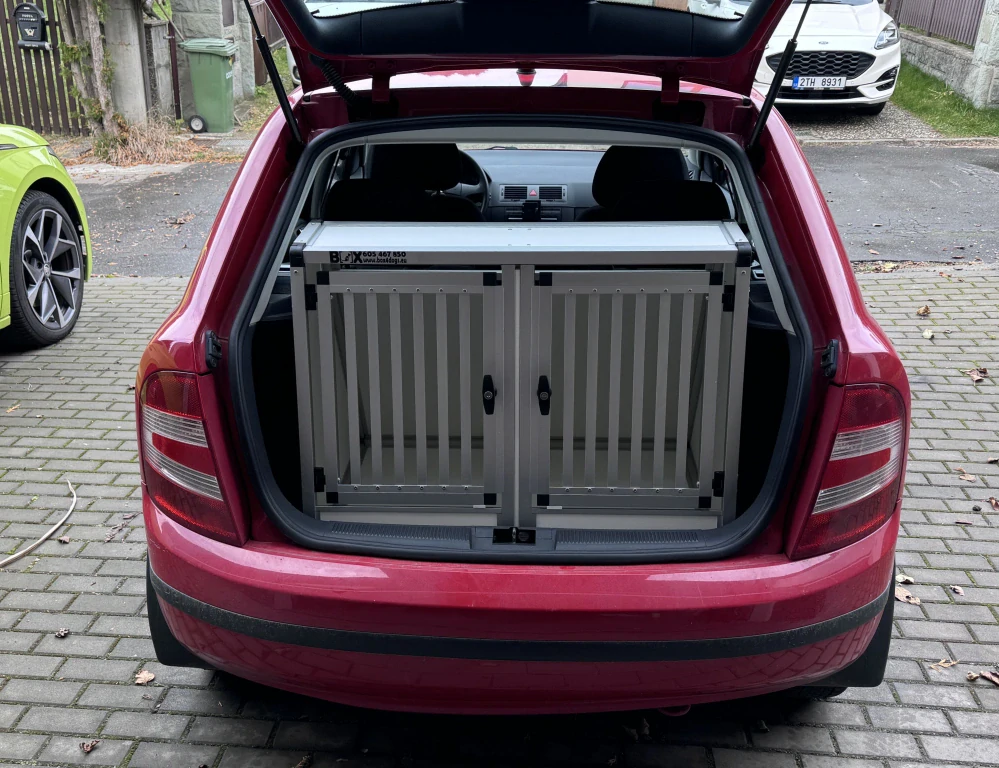 Box4Dogs přepravní klec do auta - Škoda Fabia 1 krátká